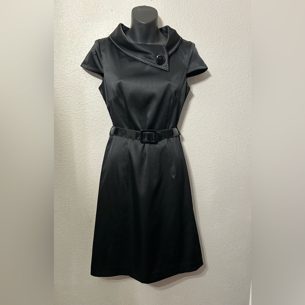London Times Retro Mod Black Dress Size 4